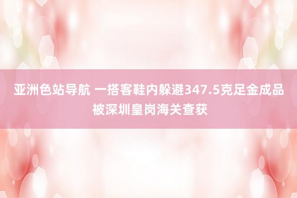 亚洲色站导航 一搭客鞋内躲避347.5克足金成品 被深圳皇岗海关查获