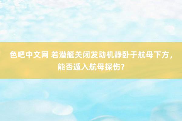 色吧中文网 若潜艇关闭发动机静卧于航母下方，能否遁入航母探伤？