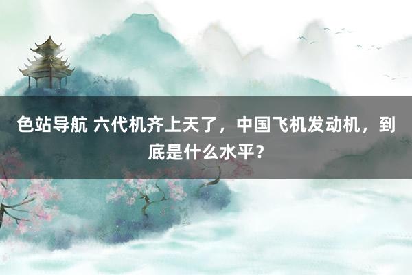 色站导航 六代机齐上天了，中国飞机发动机，到底是什么水平？