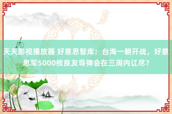 天天影视播放器 好意思智库：台海一朝开战，好意思军5000枚良友导弹会在三周内讧尽？
