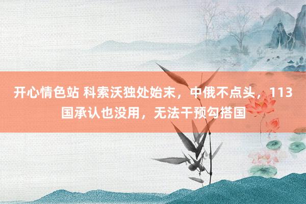 开心情色站 科索沃独处始末，中俄不点头，113国承认也没用，无法干预勾搭国