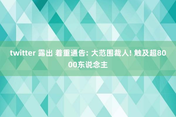 twitter 露出 着重通告: 大范围裁人! 触及超8000东说念主