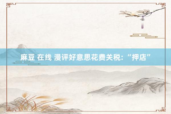 麻豆 在线 漫评好意思花费关税: “押店”