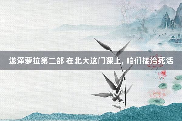 泷泽萝拉第二部 在北大这门课上, 咱们接洽死活