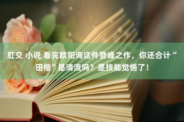 肛交 小说 看完欧阳询这件登峰之作，你还合计“田楷”是清流吗？是技能觉悟了！