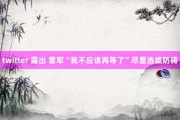 twitter 露出 雷军“我不应该再等了”尽显选拔防碍